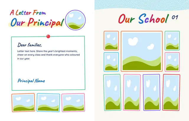 Crayon Box template, pages 4 and 5