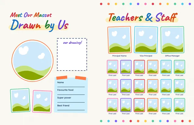 Crayon Box template, pages 6 and 7