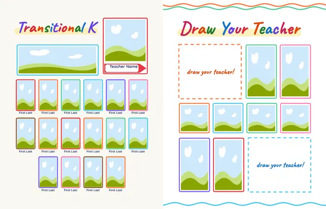 Crayon Box template, pages 10 and 11