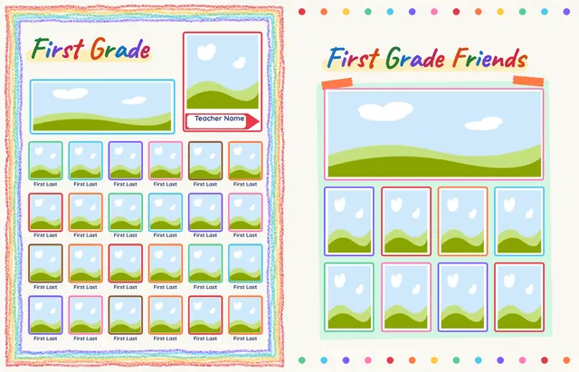 Crayon Box template, pages 14 and 15