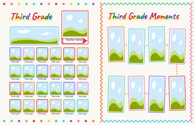 Crayon Box template, pages 18 and 19