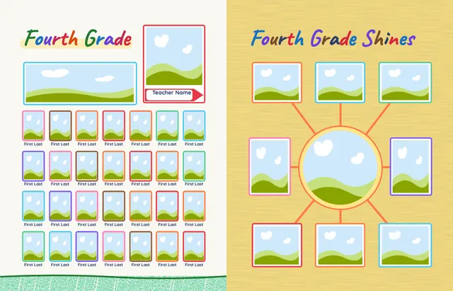 Crayon Box template, pages 20 and 21