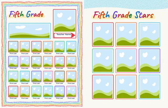 Crayon Box template, pages 22 and 23