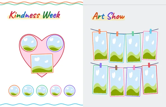 Crayon Box template, pages 30 and 31