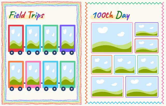 Crayon Box template, pages 32 and 33