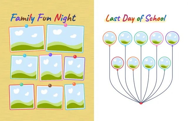 Crayon Box template, pages 36 and 37