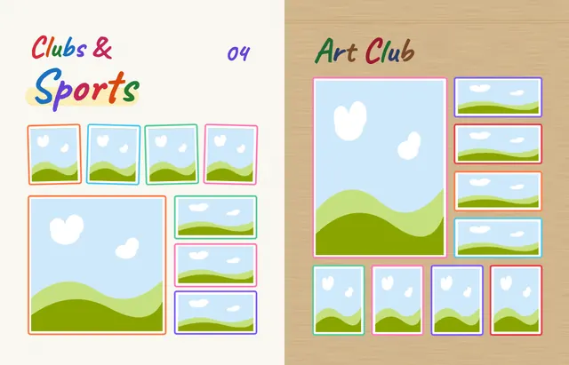 Crayon Box template, pages 38 and 39