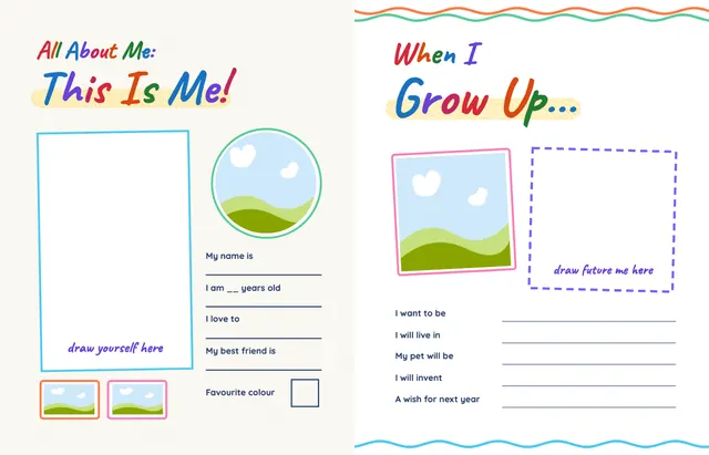 Crayon Box template, pages 46 and 47