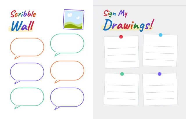 Crayon Box template, pages 48 and 49