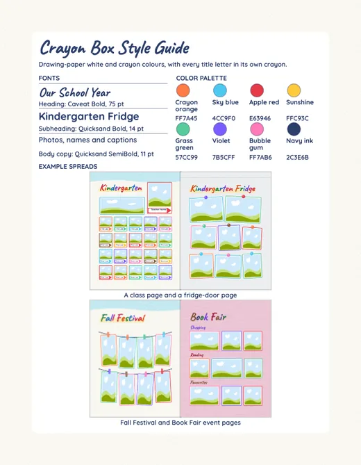Crayon Box style guide, page 1
