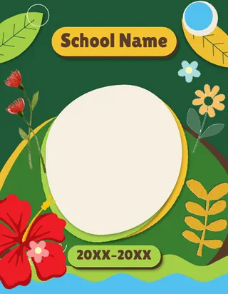 Cutout Garden yearbook template cover