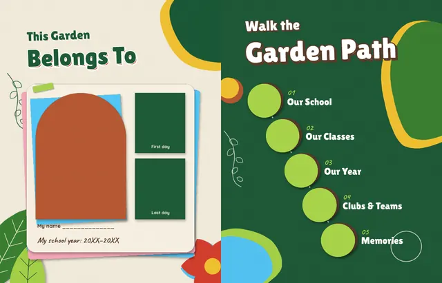 Cutout Garden template, pages 2 and 3