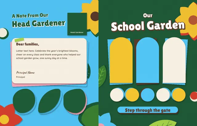 Cutout Garden template, pages 4 and 5