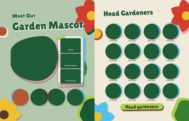 Cutout Garden template, pages 6 and 7