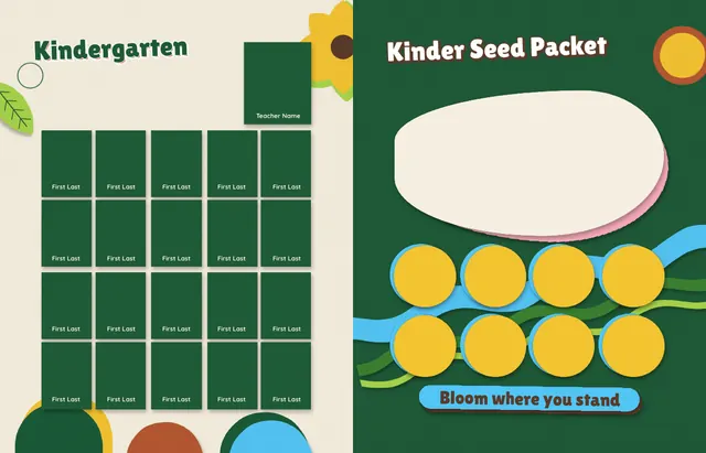 Cutout Garden template, pages 12 and 13