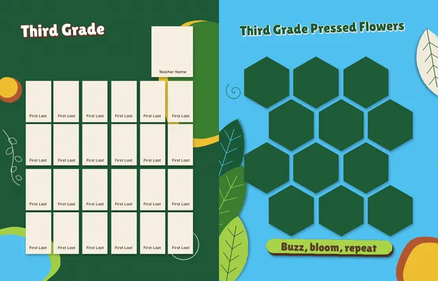 Cutout Garden template, pages 18 and 19