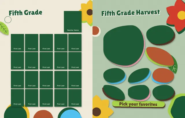 Cutout Garden template, pages 22 and 23