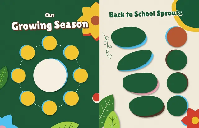Cutout Garden template, pages 24 and 25