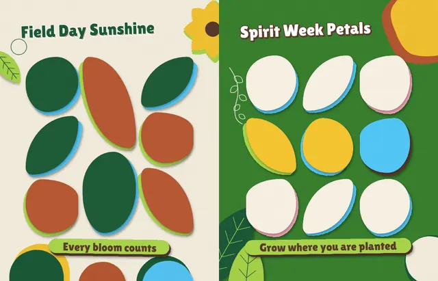 Cutout Garden template, pages 32 and 33