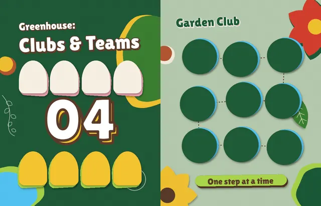 Cutout Garden template, pages 38 and 39