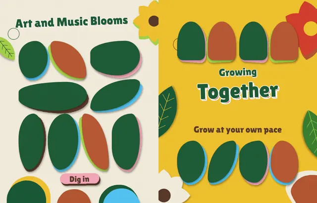 Cutout Garden template, pages 42 and 43