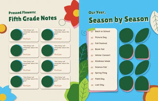 Cutout Garden template, pages 44 and 45