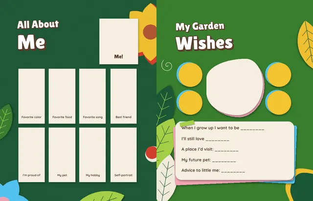 Cutout Garden template, pages 46 and 47