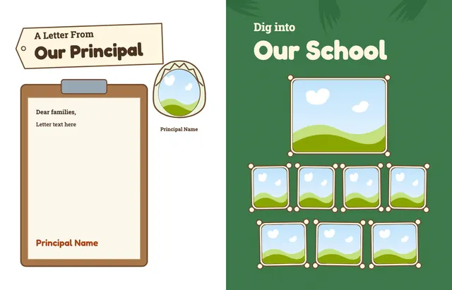 Dino Dig template, pages 4 and 5