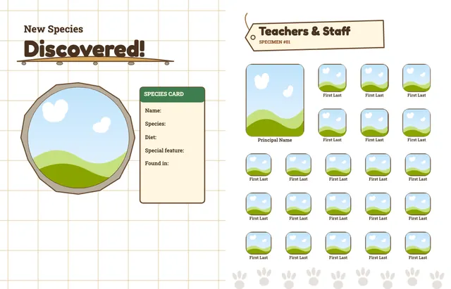 Dino Dig template, pages 6 and 7