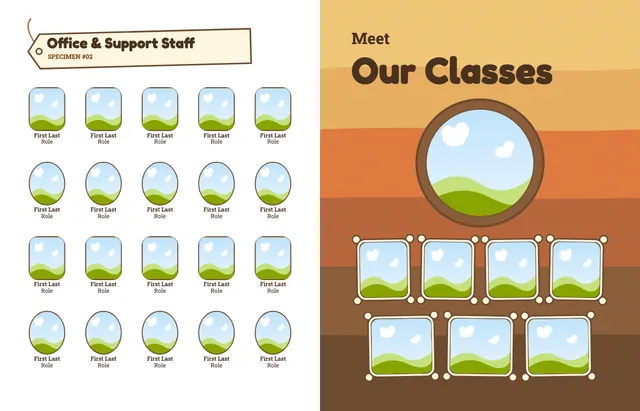 Dino Dig template, pages 8 and 9