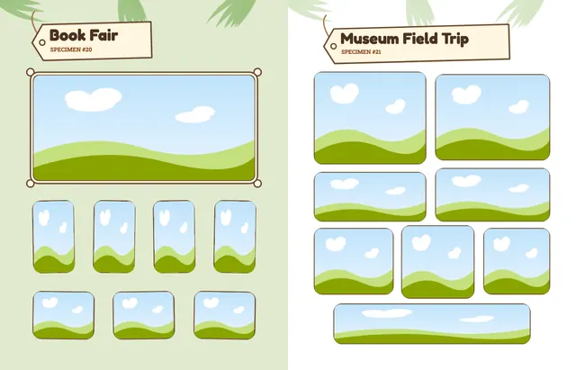 Dino Dig template, pages 28 and 29