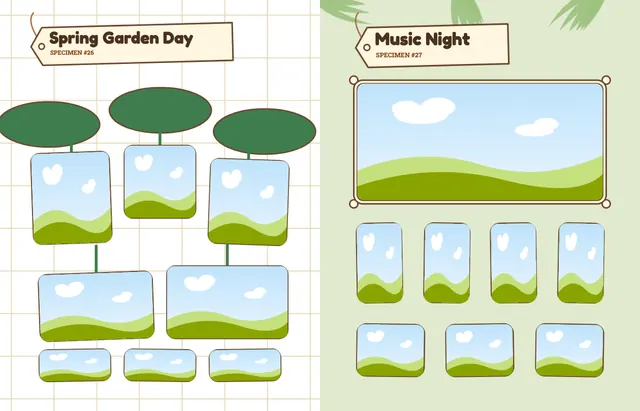 Dino Dig template, pages 34 and 35