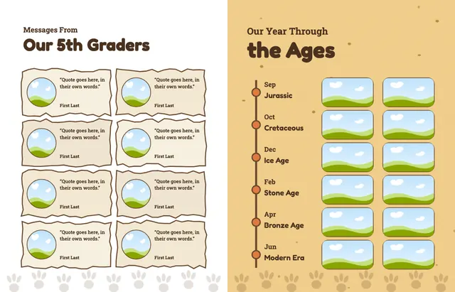 Dino Dig template, pages 44 and 45