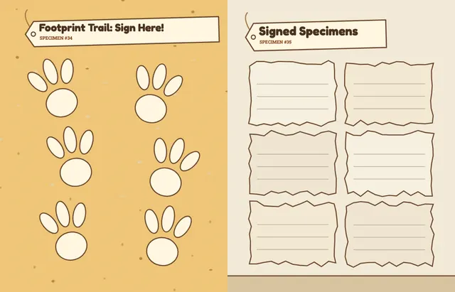 Dino Dig template, pages 48 and 49
