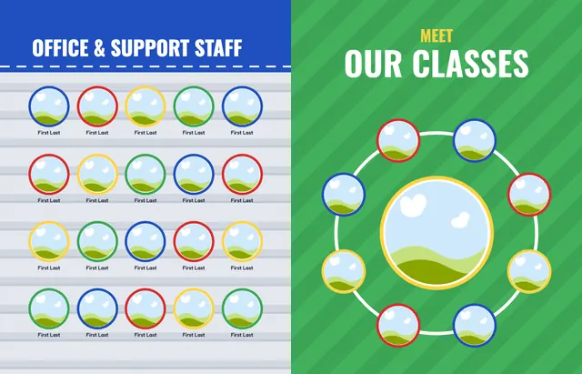 Field Day template, pages 8 and 9