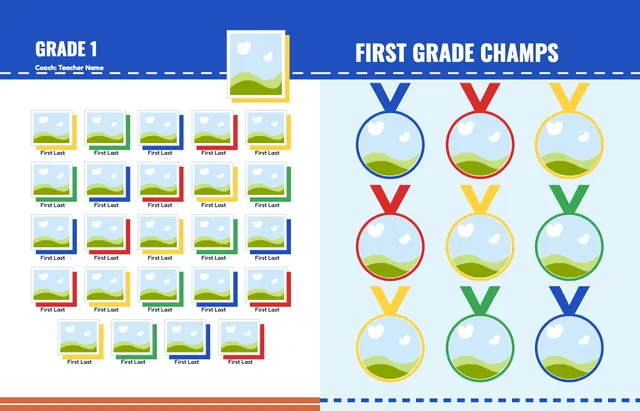 Field Day template, pages 14 and 15