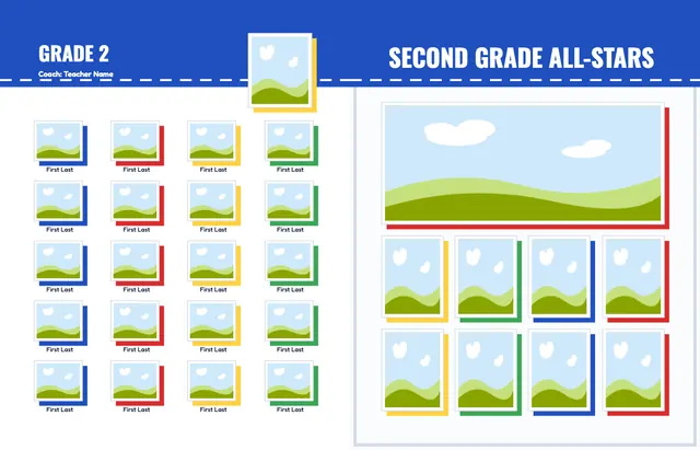 Field Day template, pages 16 and 17