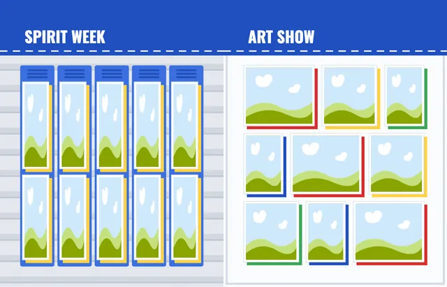 Field Day template, pages 32 and 33