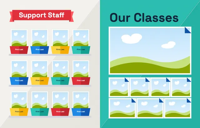 Fold and Fly template, pages 8 and 9