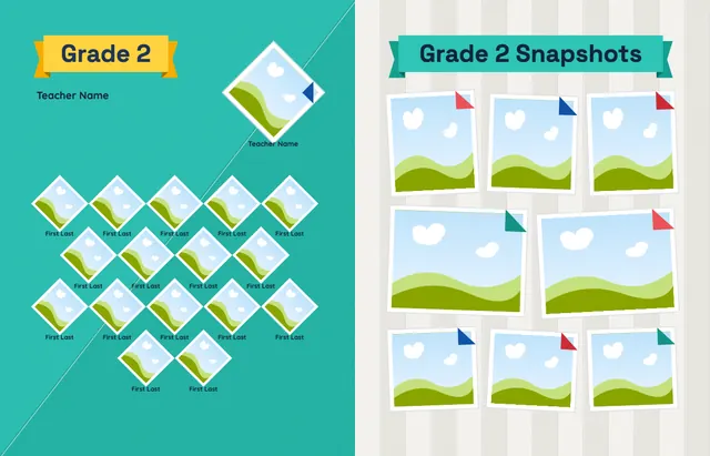 Fold and Fly template, pages 14 and 15