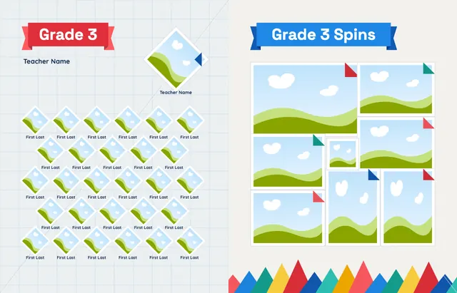 Fold and Fly template, pages 16 and 17