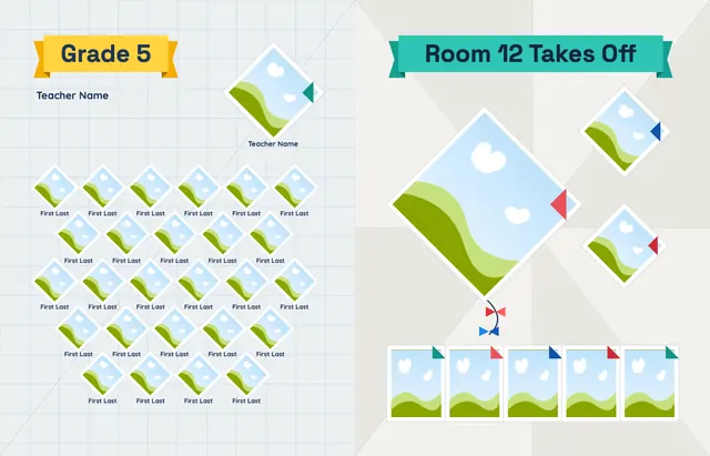 Fold and Fly template, pages 22 and 23