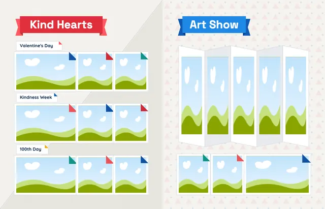 Fold and Fly template, pages 32 and 33