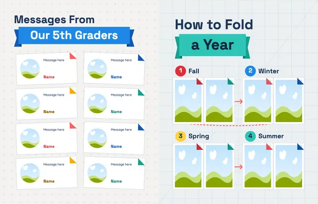 Fold and Fly template, pages 44 and 45