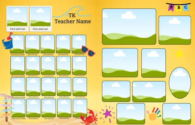Fun in the Sun template, pages 6 and 7