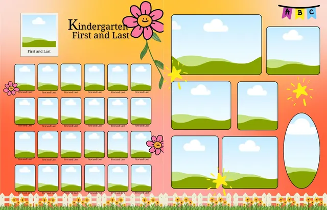 Fun in the Sun template, pages 8 and 9