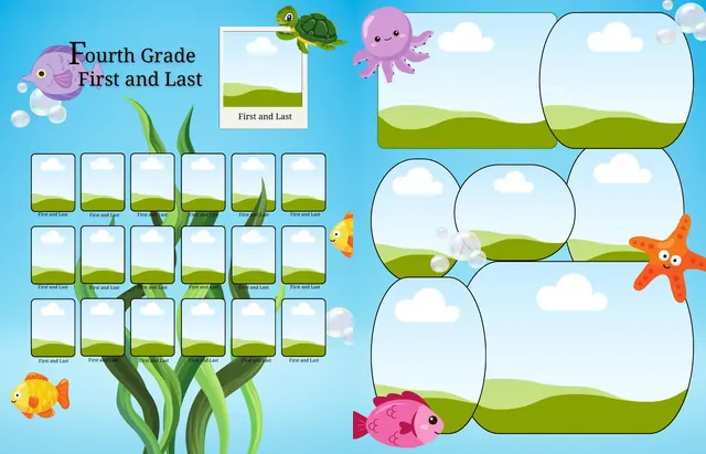 Fun in the Sun template, pages 16 and 17