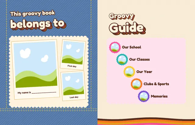 Groovy Tie-Dye template, pages 2 and 3