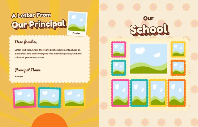 Groovy Tie-Dye template, pages 4 and 5