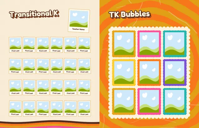 Groovy Tie-Dye template, pages 10 and 11